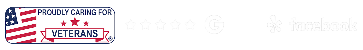 Veterans Benefits Accepted, 5 Stars On Google, Yelp and Facebook