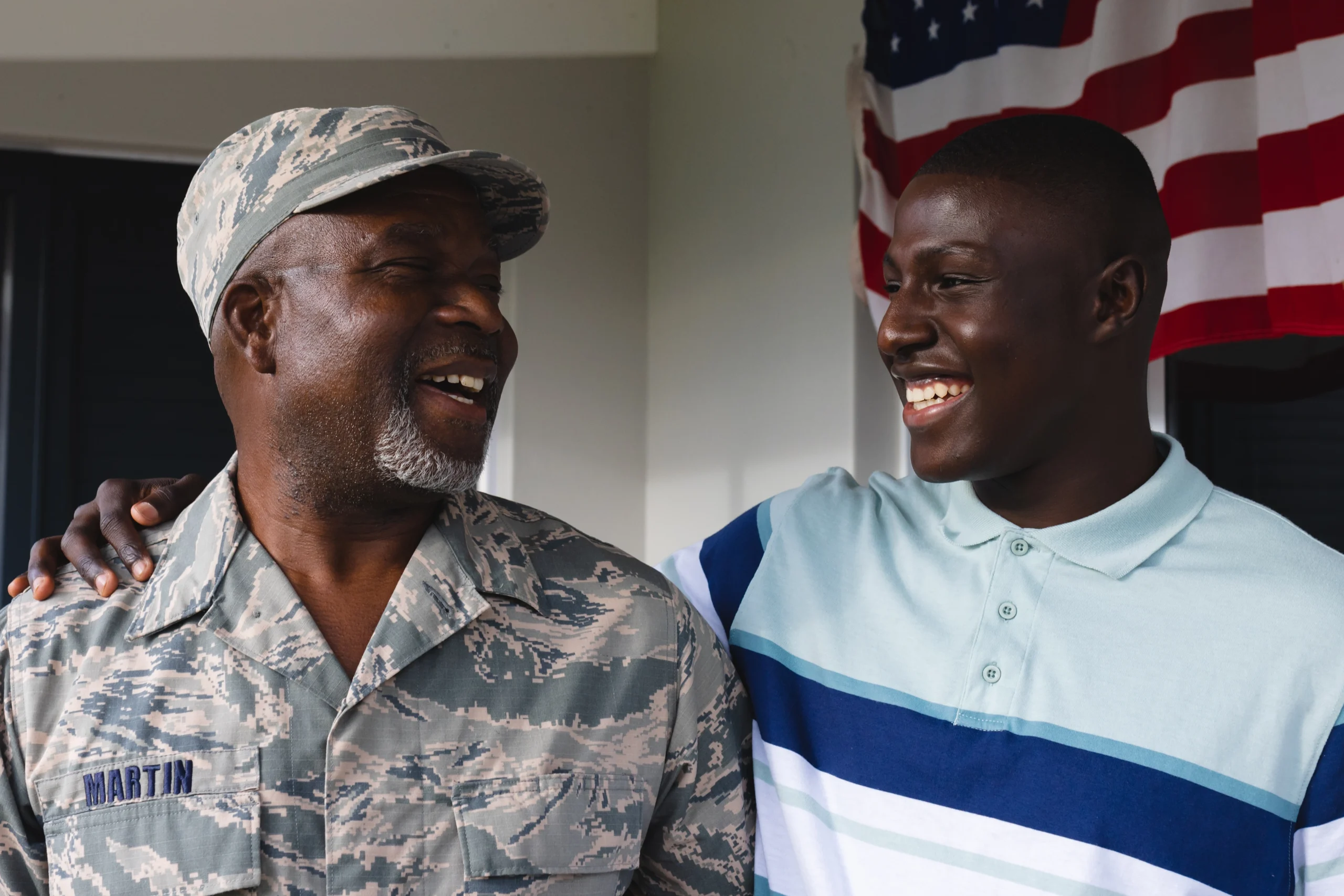 black army veteran comes home to his son